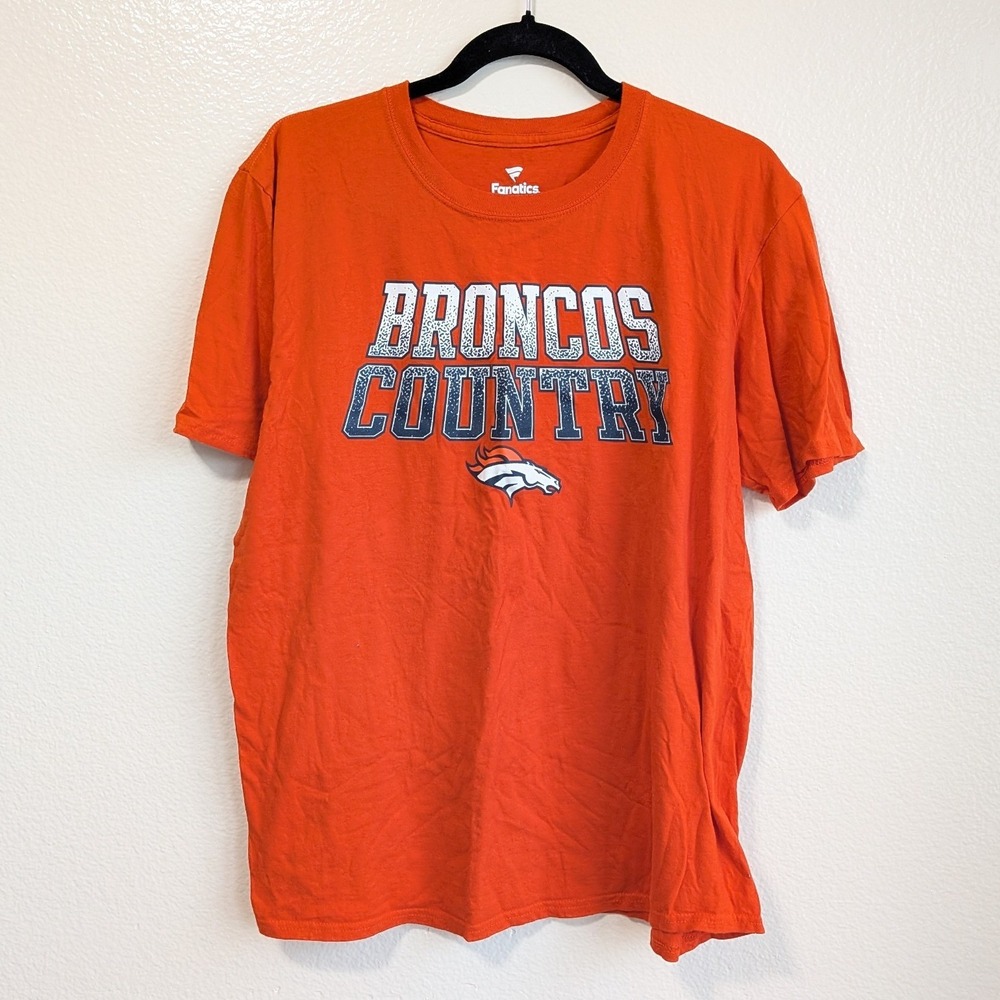 Fanatics Denver‎ Broncos Country NFL Football Team Short Sleeve T-Shirt Orange L